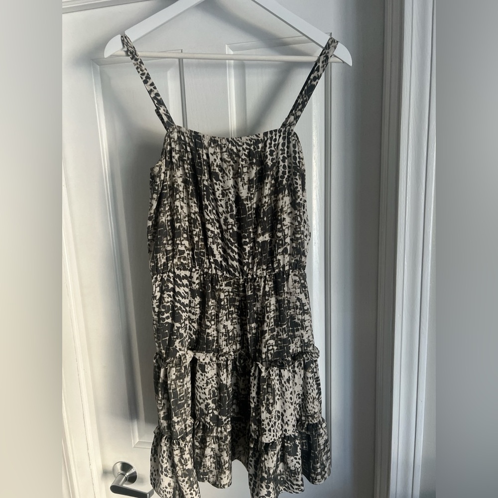 Gray and White Patterned Dress